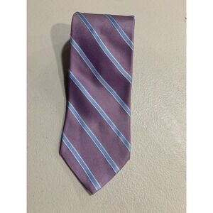 Brooks Brothers 346 Men's Woven Silk Tie Purple Blue Striped One Size